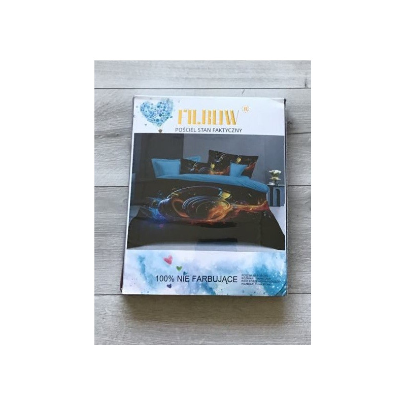 Pościel 3D Satyna Bawełniana 160/200 3cz Słuchawki Wzór Faktyczny