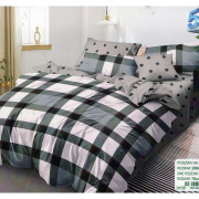 Pościel 3D Satyna Bawełniana 220/200 3cz Krata