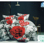Pościel 3D Satyna Bawełniana 140/200 2cz Róże
