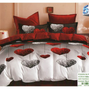 Pościel 3D Satyna Bawełniana 160/200 3cz Serca