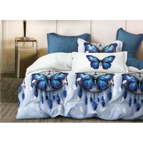Pościel 3D Satyna Bawełniana 220/200 4cz Motyle