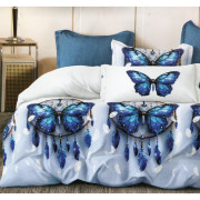 Pościel 3D Satyna Bawełniana 220/200 4cz Motyle