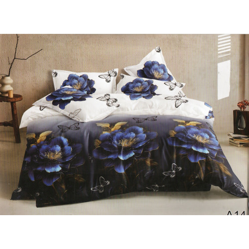 Pościel 3D Satyna Bawełniana 220/200 4cz Kwiaty