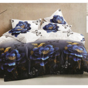 Pościel 3D Satyna Bawełniana 220/200 4cz Kwiaty