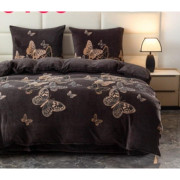 Pościel Gruba Z Mikrofibry Miś 220x200cm 3cz Motyle na Brązie