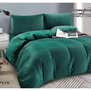 Pościel Mikrofibra Welurowa Minky 220x200 Zieleń Butelkowa