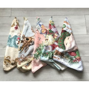 Ręczniki Świąteczne Mikrofibra Z Zawieszką 40x60 Kpl 5 szt Mix Święta/...