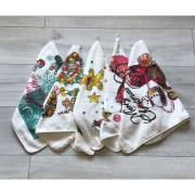 Ręczniki Świąteczne Mikrofibra Z Zawieszką 40x60 Kpl 5 szt Mix Święta
