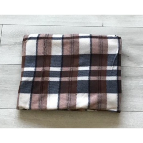 Koc Polarowy 220x200cm Krata Brązowa