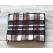 Koc Polarowy 220x200cm Krata Brązowa