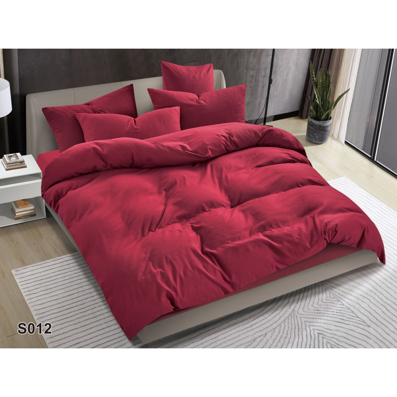 Pościel Clasic Gładka Mikrofibra 160x200 3cz Bordowa