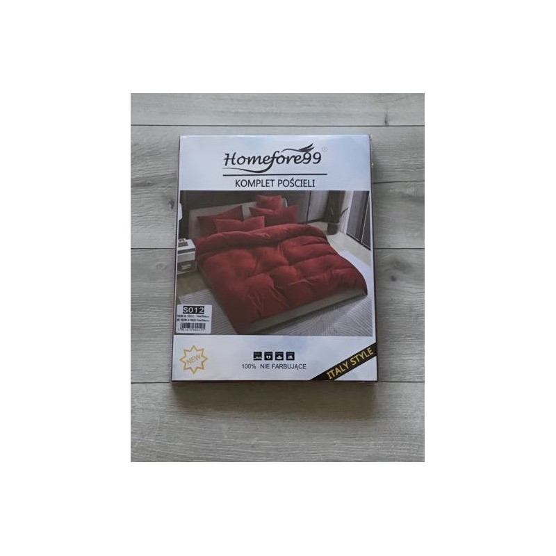 Pościel Clasic Gładka Mikrofibra 160x200 3cz Bordowa