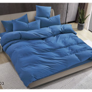 Pościel Clasic Gładka Mikrofibra 160x200 3cz Ciemno Niebieska