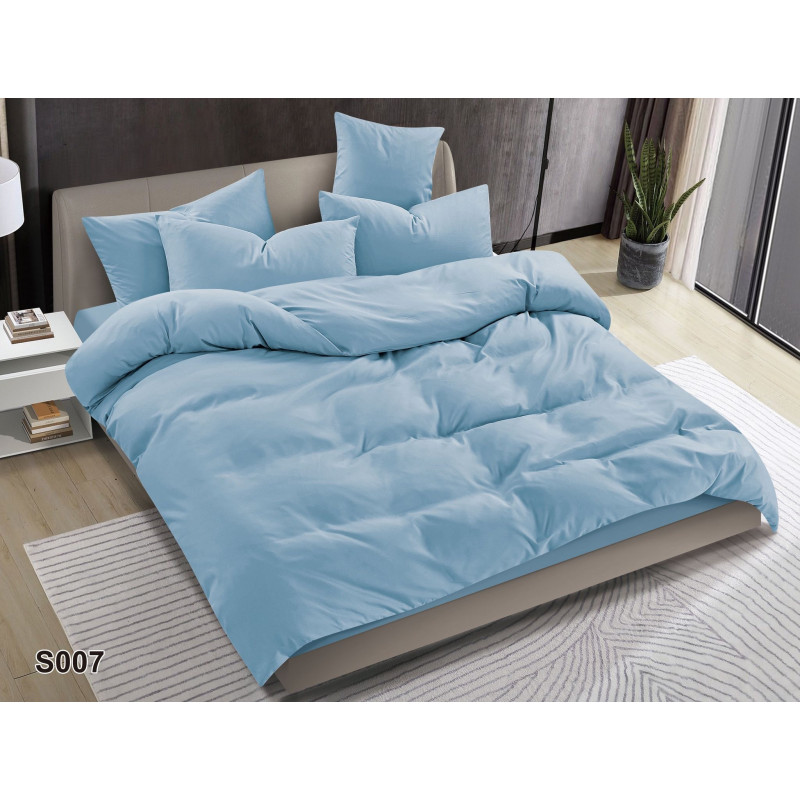 Pościel Clasic Gładka Mikrofibra 160x200 3cz Jasno Niebieska