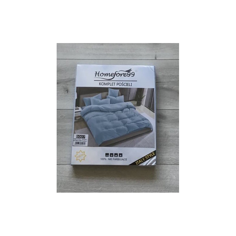 Pościel Clasic Gładka Mikrofibra 160x200 3cz Jasno Niebieska