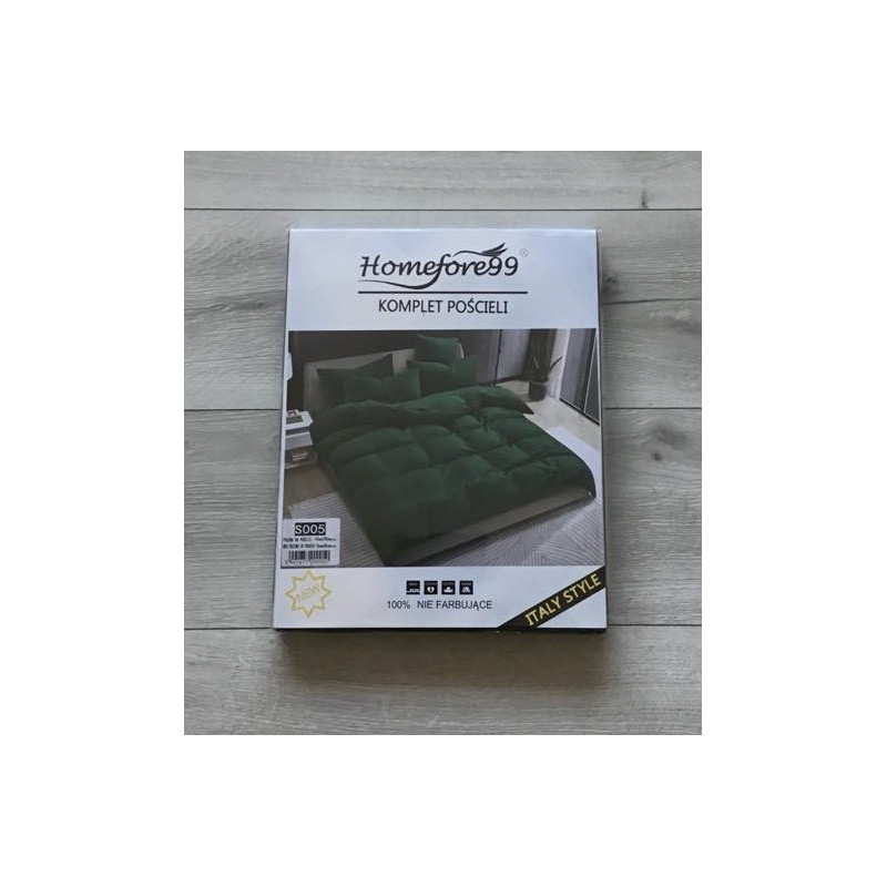 Pościel Clasic Gładka Mikrofibra 160x200 3cz zieleń Butelkowa