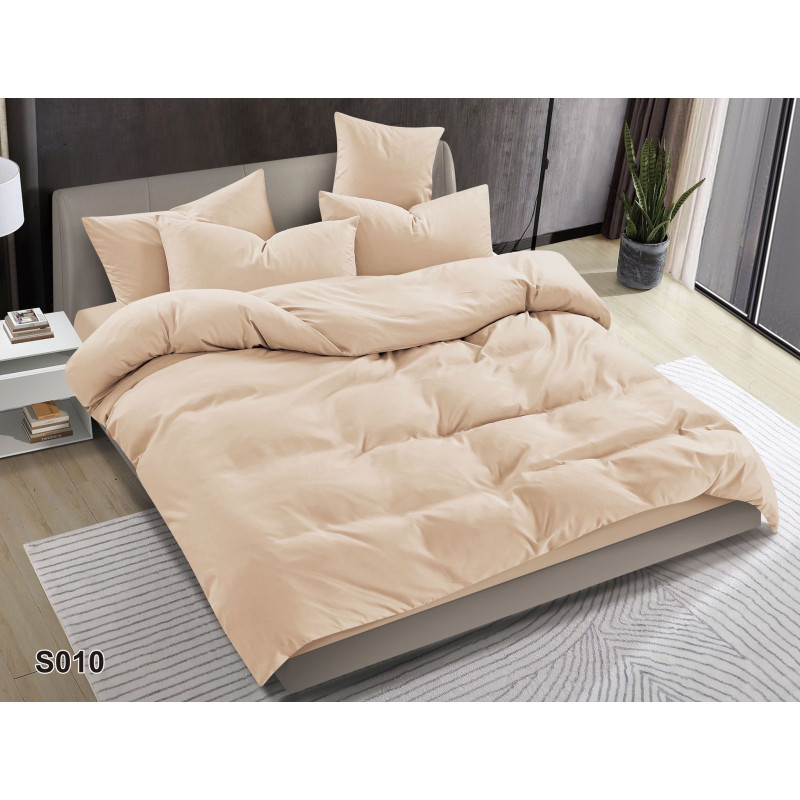 Pościel Clasic Gładka Mikrofibra 160x200 3cz Kremowa