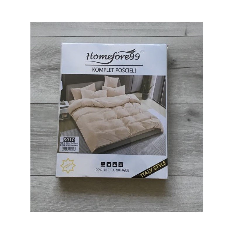 Pościel Clasic Gładka Mikrofibra 160x200 3cz Kremowa