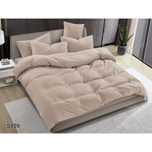 Pościel Clasic Gładka Mikrofibra 160x200 3cz Beżowa