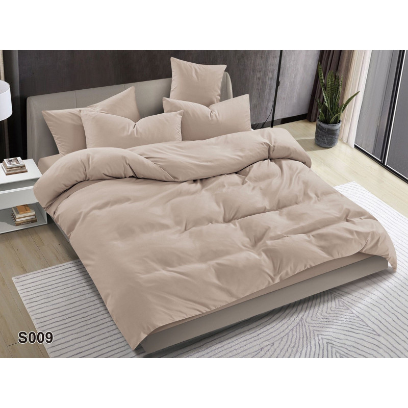 Pościel Clasic Gładka Mikrofibra 160x200 3cz Beżowa