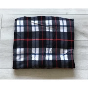 Koc Polarowy 220x200cm Krata Biało Czarna