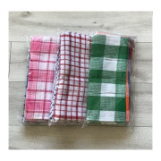 Zestaw 12szt Ścierek Bawełnianych Gofrowanych Mix Krata