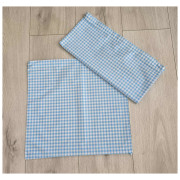 Poszewki Bawełniane 40x40cm Kpl 2 Szt Kratka Niebieska