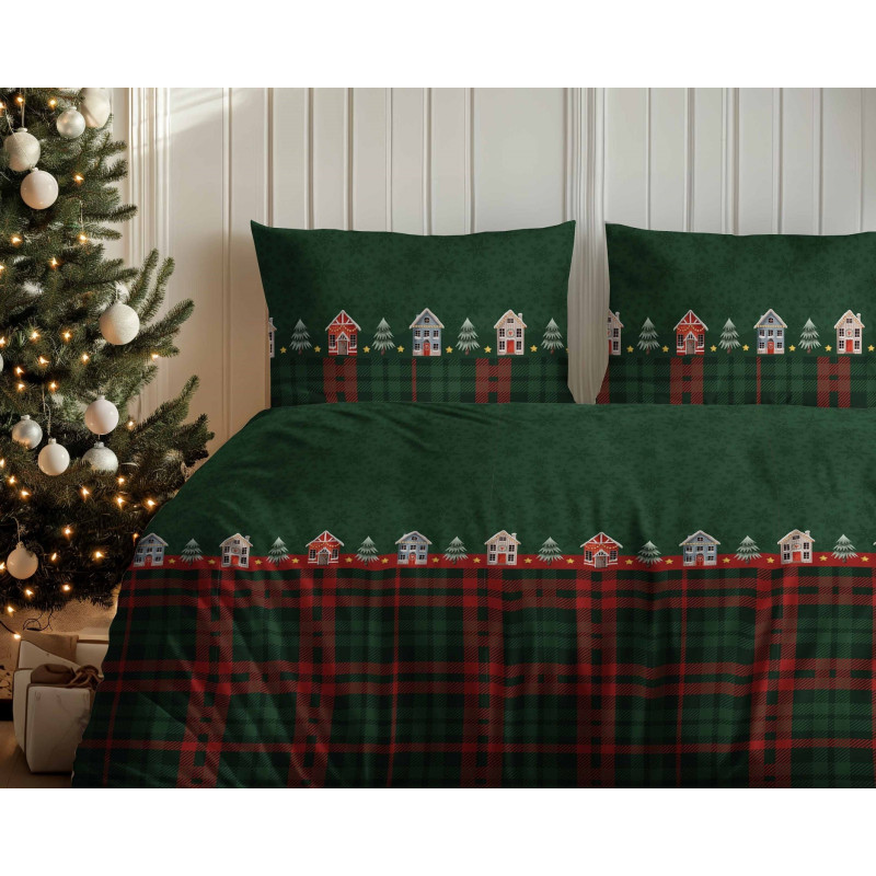 Pościel Flanela 160x200 100% Bawełna Detexpol 5619B Wzór Świąteczny