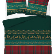 Pościel Flanela 160x200 100% Bawełna Detexpol 5620A Wzór Świąteczny