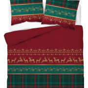 Pościel Flanela 160x200 100% Bawełna Detexpol 5620B Wzór Świąteczny