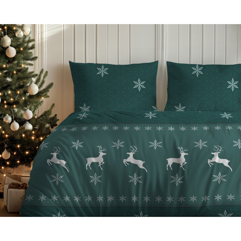 Pościel Flanela 160x200 100% Bawełna Detexpol 5621B Wzór Świąteczny