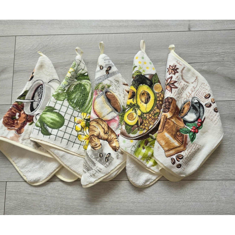 Ręczniki Mikrofibra Z Zawieszką 25x50cm Kpl 5 szt Mix Wzorów