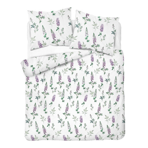 Pościel Flanela 160x200 100% Bawełna Detexpol 5628A Lawenda