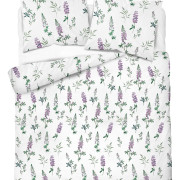 Pościel Flanela 160x200 100% Bawełna Detexpol 5628A Lawenda