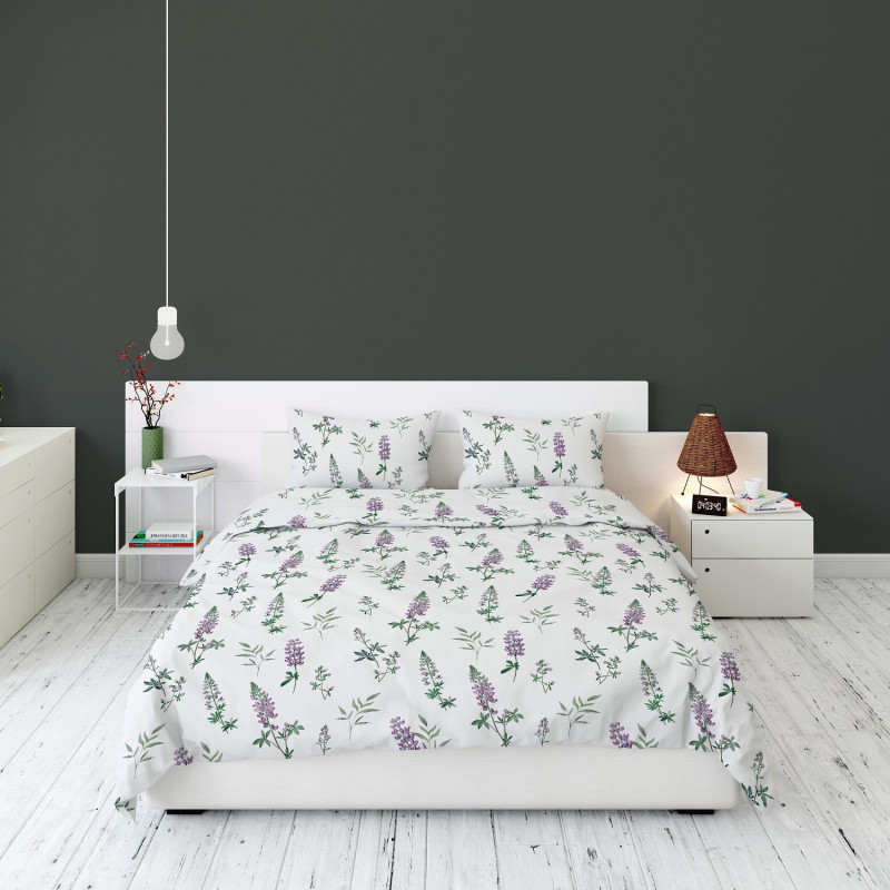 Pościel Flanela 160x200 100% Bawełna Detexpol 5628A Lawenda