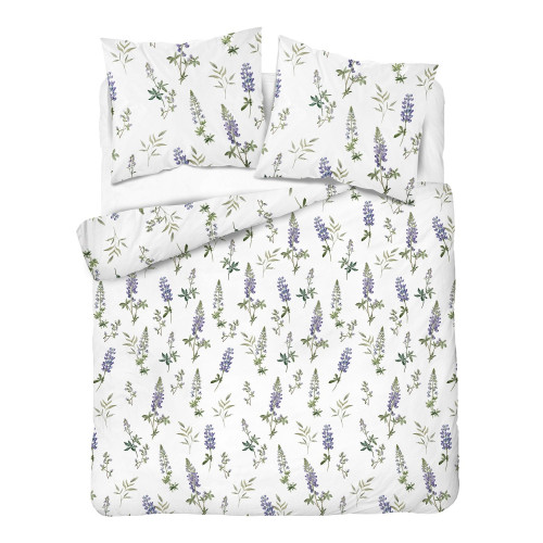 Pościel Flanela 160x200 100% Bawełna Detexpol 5628B Lawenda