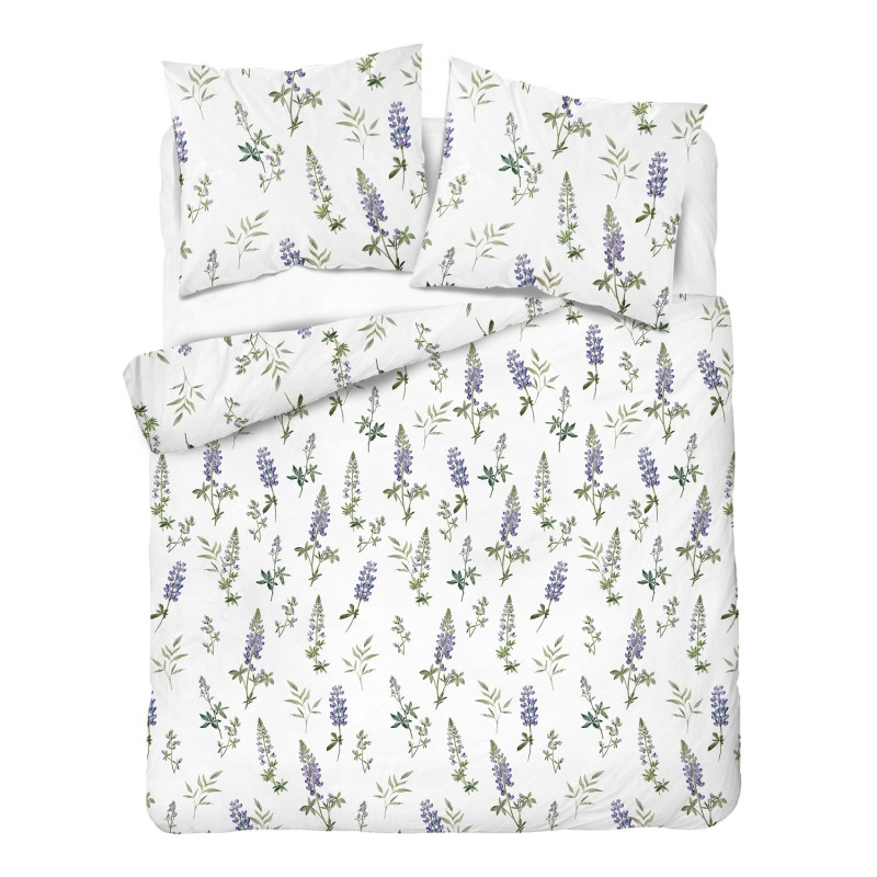 Pościel Flanela 160x200 100% Bawełna Detexpol 5628B Lawenda