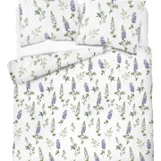 Pościel Flanela 160x200 100% Bawełna Detexpol 5628B Lawenda