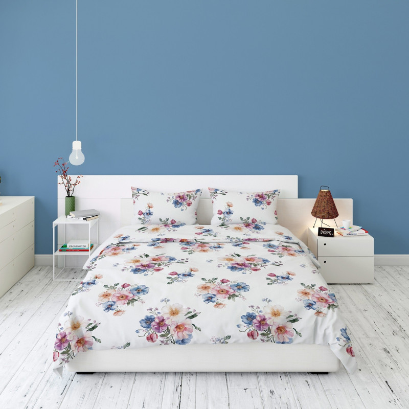 Pościel Flanela 160x200 100% Bawełna Detexpol 5629A Kwiaty