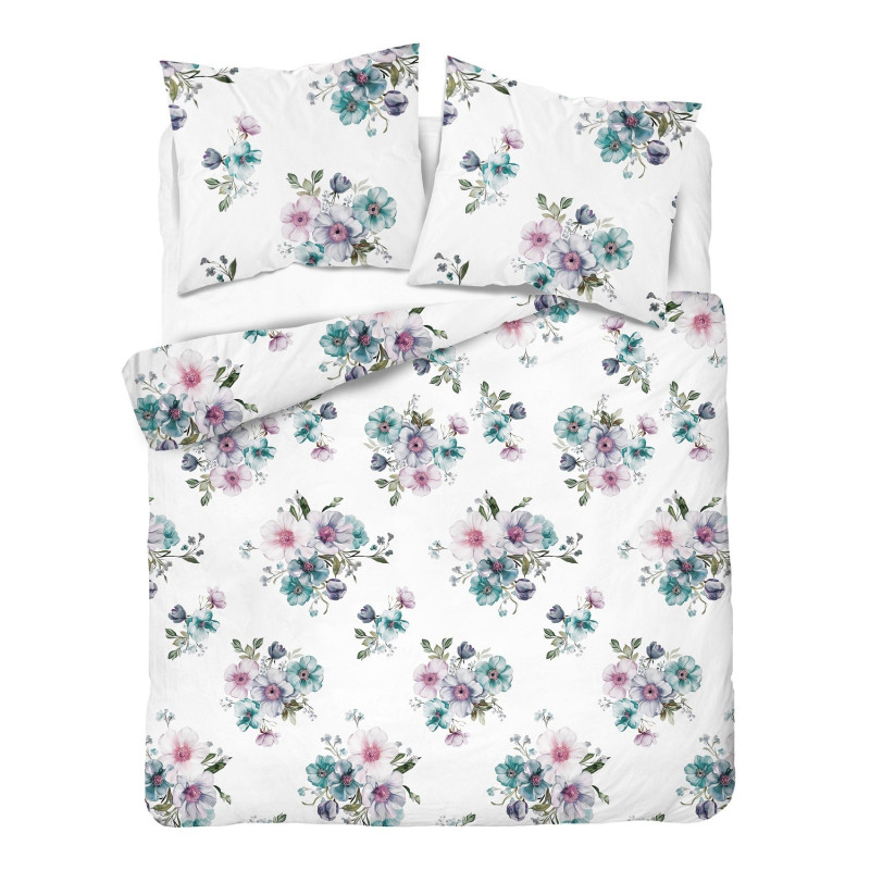 Pościel Flanela 160x200 100% Bawełna Detexpol 5629B Kwiaty