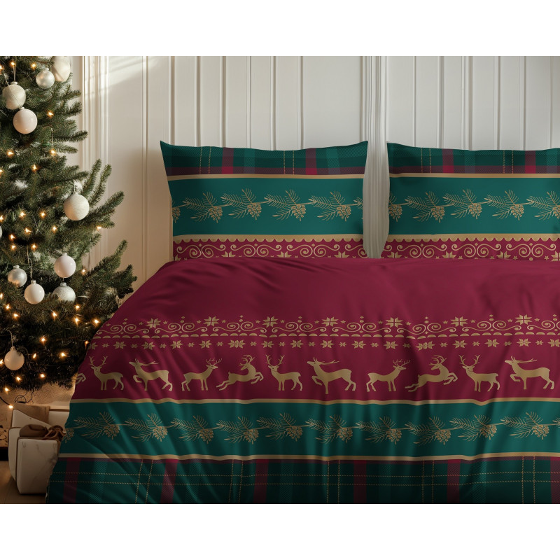 Pościel Flanela 220x200 100% Bawełna Detexpol 5620B Wzór Świąteczny