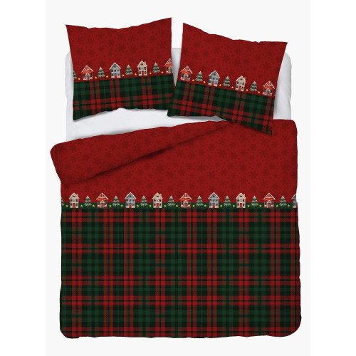 Pościel Flanela 220x200 100% Bawełna Detexpol 5619B Wzór Świąteczny