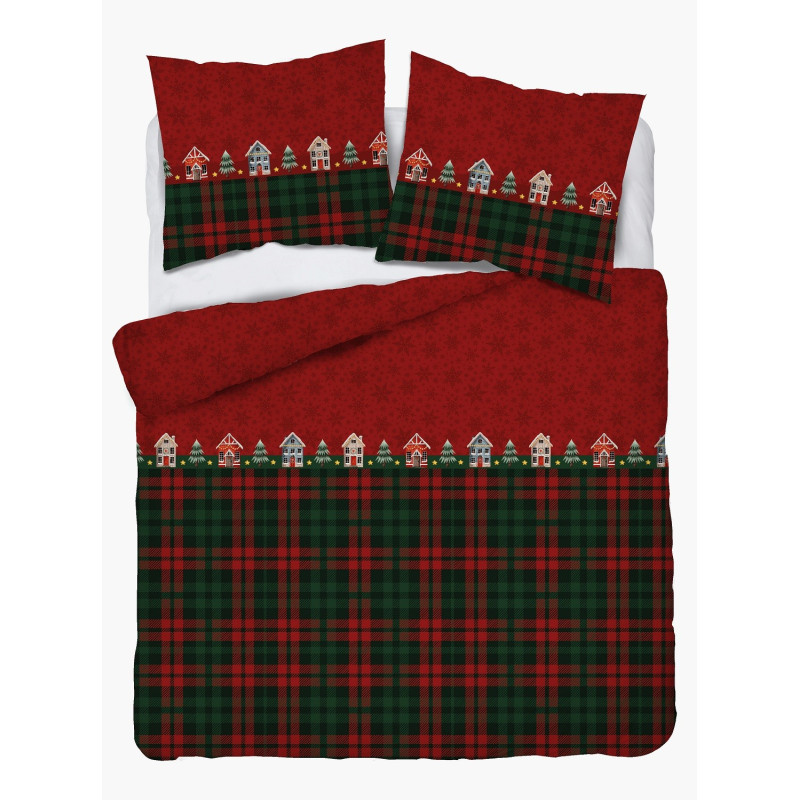 Pościel Flanela 220x200 100% Bawełna Detexpol 5619B Wzór Świąteczny