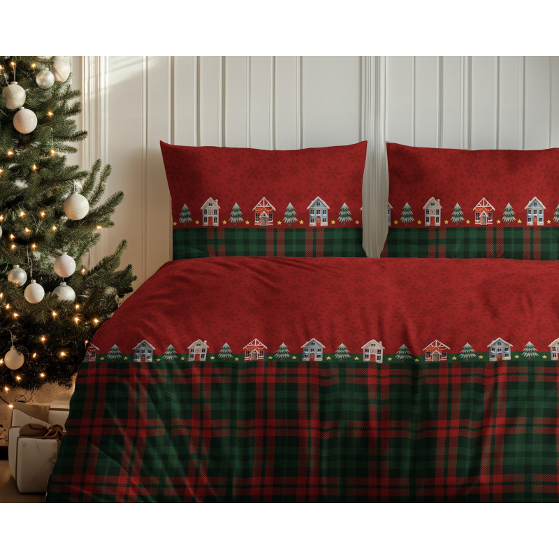 Pościel Flanela 220x200 100% Bawełna Detexpol 5619B Wzór Świąteczny